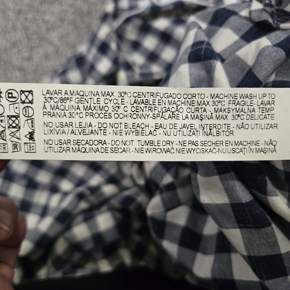 Zara Basic Women's Checkered Blouse Size M #234 - Picture 7 of 9